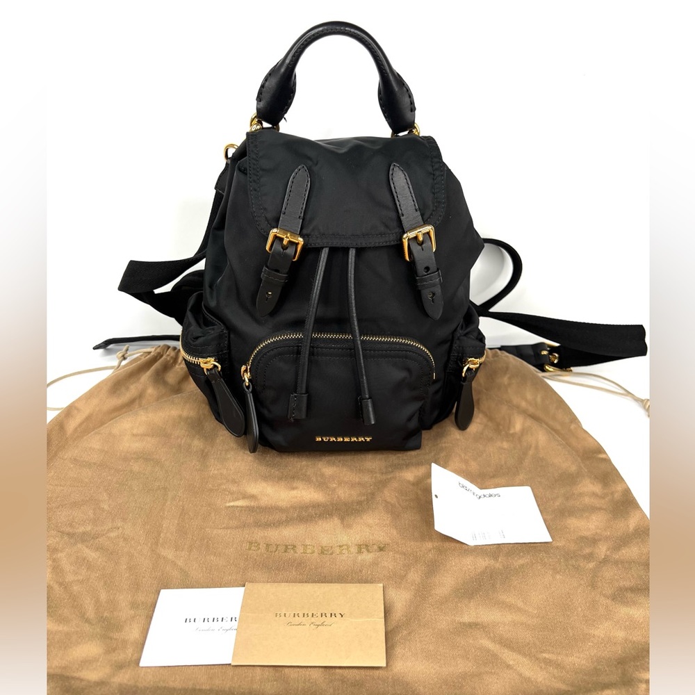 Burberry Crossbody Rucksack Black Nylon Logo Backpack